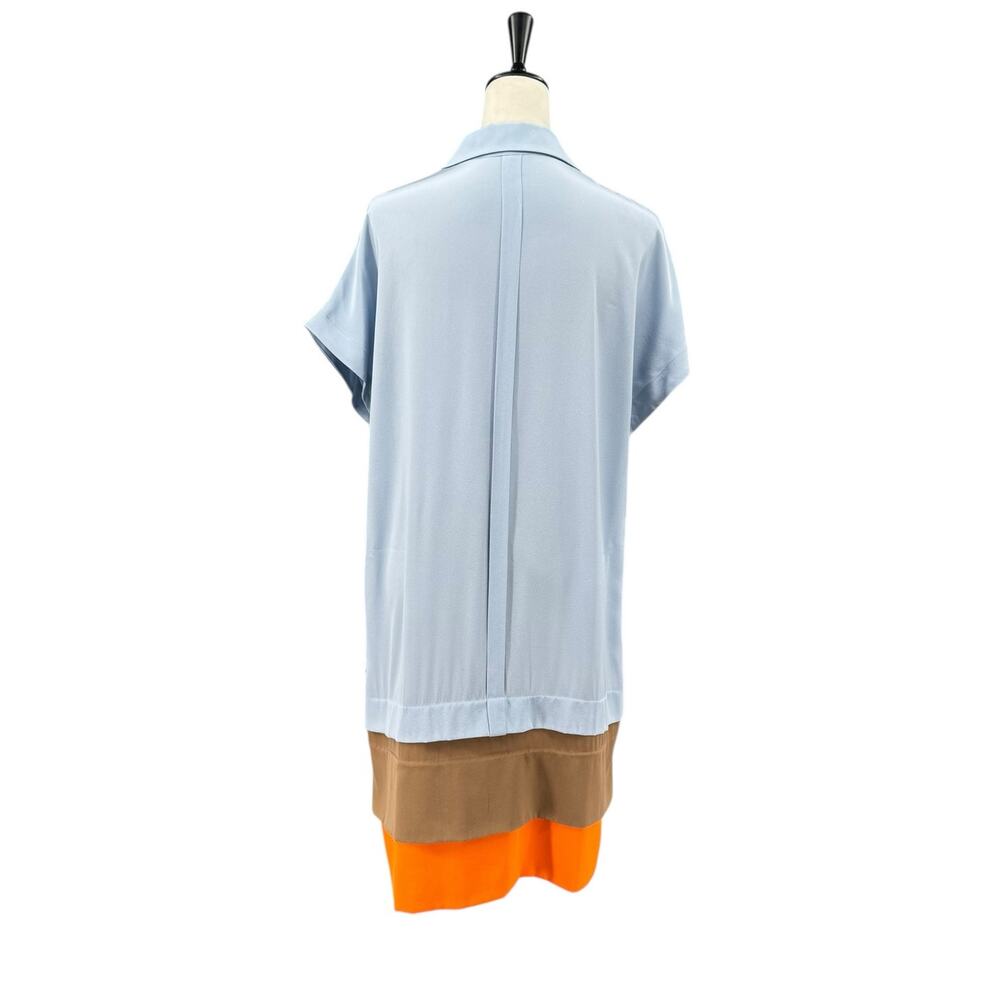Diane von Furstenberg NWT XS/S Hatsu Tiered Colorblock Silk Crepe Shirt Dress - Picture 5 of 15